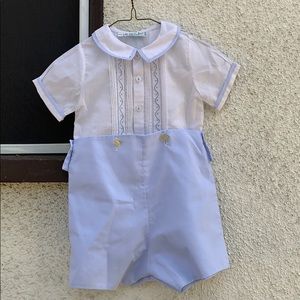 Feltman Bros. 18M blue and white two piece.